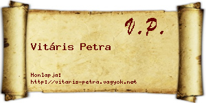 Vitáris Petra névjegykártya